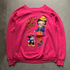 画像: 【M/L】90s USA製 Pannill ベティ・ブープ プリントスウェット ピンク■ビンテージ オールド アメリカ古着 ラグラン ベティちゃん