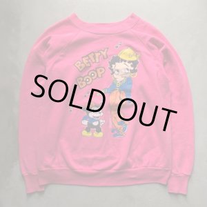 画像: 【M/L】90s USA製 Pannill ベティ・ブープ プリントスウェット ピンク■ビンテージ オールド アメリカ古着 ラグラン ベティちゃん