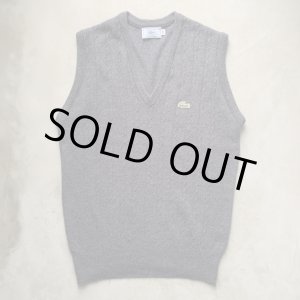 画像: 【M】IZOD LACOSTE アクリル Vネックベスト グレー■ビンテージ オールド レトロ アメリカ古着 レディース 80s/90s ラコステ セーター