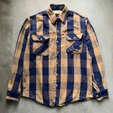 画像: 【M/L】USA製 ST JOHN'S BAY ダメージ コットン ヘビーネルシャツ ベージュ ブロックチェック■ビンテージ オールド アメリカ古着 80s/90s