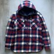 画像1: 【M/L】80s USA製 Woolrich リバーシブルジャケット パーカー ネイビー×チェック■ビンテージ オールド アメリカ古着 ウールリッチ (1)