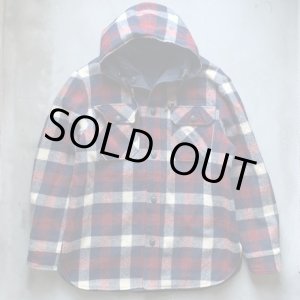 画像: 【M/L】80s USA製 Woolrich リバーシブルジャケット パーカー ネイビー×チェック■ビンテージ オールド アメリカ古着 ウールリッチ