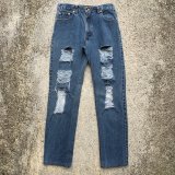 画像: 【W31】90s USA製 Levi's 550 ダメージデニムパンツ■ビンテージ オールド アメリカ古着 リーバイス ジーパン テーパード レディース