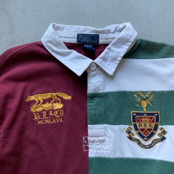 画像2: 【XS/S】SALE!! Polo Ralph Lauren 長袖ポロシャツ クレイジーパターン■ビンテージ オールド アメリカ古着 ポロラルフローレン ボーイズ (2)