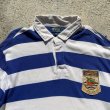 画像2: 【XXL】SALE!! Polo Ralph Lauren 長袖ポロシャツ 青白 太ボーダー■ビンテージ オールド アメリカ古着 ポロラルフローレン ラガーシャツ (2)