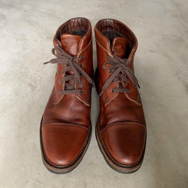 画像1: 【27.5cm】USA製 COLE-HAAN レースアップ レザーシューズ ブラウン 赤茶■ビンテージ オールド アメリカ古着 コールハーン ブーツ 革靴 (1)