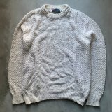 画像: 【L/XL】USA製 ISLE OF COTTON コットンニット セーター ネップ 白■ビンテージ オールド アメリカ古着 80s-90s ケーブル編み