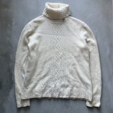 画像: 【Ladies or S】LAUREN ラルフローレン カシミア タートルネック セーター 生成り色 白■オールド アメリカ古着 ニット レディース