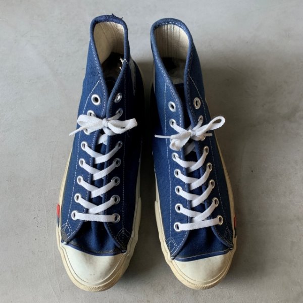 画像1: 【US8 26cm/26.5cm程度】70s-80s USA製 PRO-KEDS ロイヤルアメリカ ハイ キャンバススニーカー 紺■ビンテージ アメリカ製 古着 プロケッズ (1)