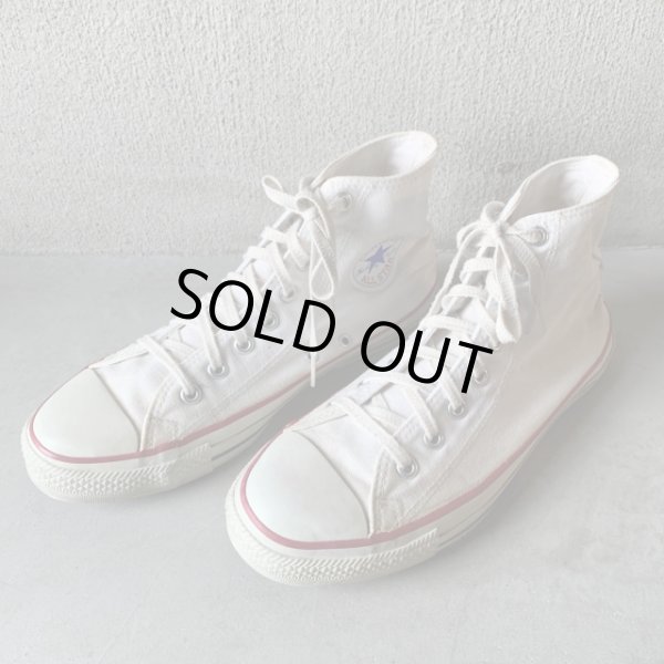 画像2: 【US8 1/2 27cm程度】USA製 90s CONVERSE オールスター ハイカット キャンバススニーカー 白■ビンテージ アメリカ製 古着 コンバース (2)