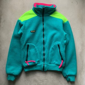 画像: 【Kids or Ladies】USA製 Columbia ジップアップ フリースジャケット 緑■ビンテージ オールド レトロ アメリカ古着 90s コロンビア