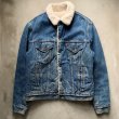 画像1: 【L 42R】80s USA製 Levi's 70608 デニム ボアジャケット■ビンテージ オールド レトロ アメリカ古着 リーバイス ジージャン トラッカー (1)