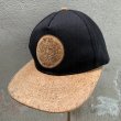 画像1: 【Free】San Diego Cork Hat Co. コルク×コットンキャップ 黒×茶色■オールド アメリカ古着 帽子 スナップバック 太陽の石 アステカ (1)