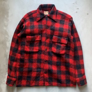 画像: 【XS/S or Ladies】Broncho ボックス ウールシャツ 赤黒■ビンテージ オールド レトロ アメリカ古着 50s バッファローチェック