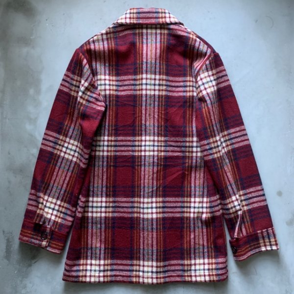 画像2: 【S】70s Woolrich ウールシャツジャケット 紫チェック■ビンテージ オールド レトロ アメリカ古着 USA製 ウールリッチ ボックス (2)