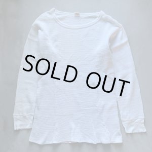 画像: 【L/XL】USA製 SKYR オールコットン サーマルシャツ 白 生成り■ビンテージ アメリカ古着 インナー ロンT ワッフル 80s