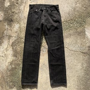 画像: 【W30】Levi's 505 ブラックデニムパンツ 黒■アメリカ古着 リーバイス ジーパン ジーンズ テーパード 後染め