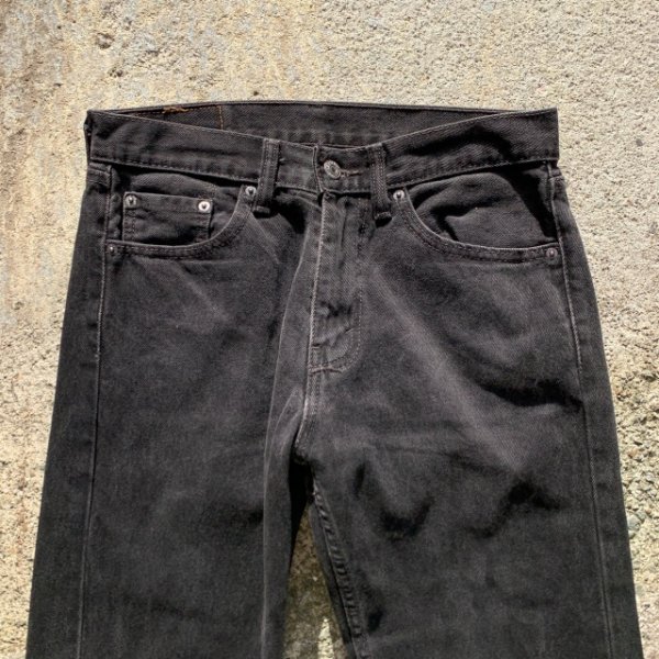 画像2: 【W30】Levi's 505 ブラックデニムパンツ 黒■アメリカ古着 リーバイス ジーパン ジーンズ テーパード 後染め (2)