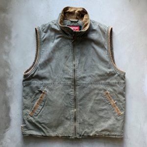 画像: 【S/M】Wrangler HERO 裏ボア コットン ジップアップベスト グレー系■ビンテージ オールド アメリカ古着 90s ラングラー コーデュロイ