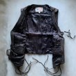 画像5: 【S/M】LEATHER WEAR コンチョボタン レザーベスト 焦げ茶■ビンテージ レトロ アメリカ古着 レースアップ カウボーイ ウエスタン 本革 (5)