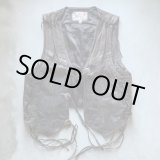 画像: 【S/M】LEATHER WEAR コンチョボタン レザーベスト 焦げ茶■ビンテージ レトロ アメリカ古着 レースアップ カウボーイ ウエスタン 本革