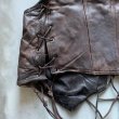 画像8: 【S/M】LEATHER WEAR コンチョボタン レザーベスト 焦げ茶■ビンテージ レトロ アメリカ古着 レースアップ カウボーイ ウエスタン 本革 (8)