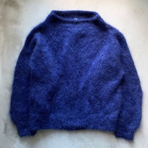 画像: 【M/L】UNKNOWN ロールネック モヘア シャギーニット セーター 青■ビンテージ オールド アメリカ古着 80s/90s パンク レディース 