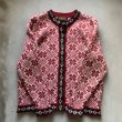 画像7: 【Ladies or S】Woolrich ノルディックセーター カーディガン 赤 総柄■ビンテージ オールド レトロ アメリカ古着 ニット ウールリッチ (7)