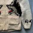 画像6: 【M】Canadian Sweater カウチンニット セーター ジャケット シベリアンハスキー 犬■ビンテージ オールド アメリカ古着 ハンドニット (6)