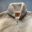 画像4: 【M】Canadian Sweater カウチンニット セーター ジャケット シベリアンハスキー 犬■ビンテージ オールド アメリカ古着 ハンドニット (4)