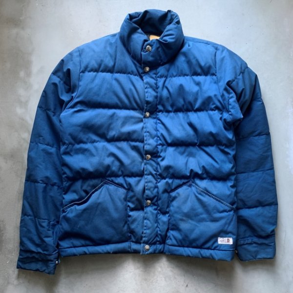 画像1: 【XS/S】70s-80s The North Face 茶タグ ダウンジャケット ネイビー 青■ビンテージ アメリカ古着 ノースフェイス コットン レディース (1)