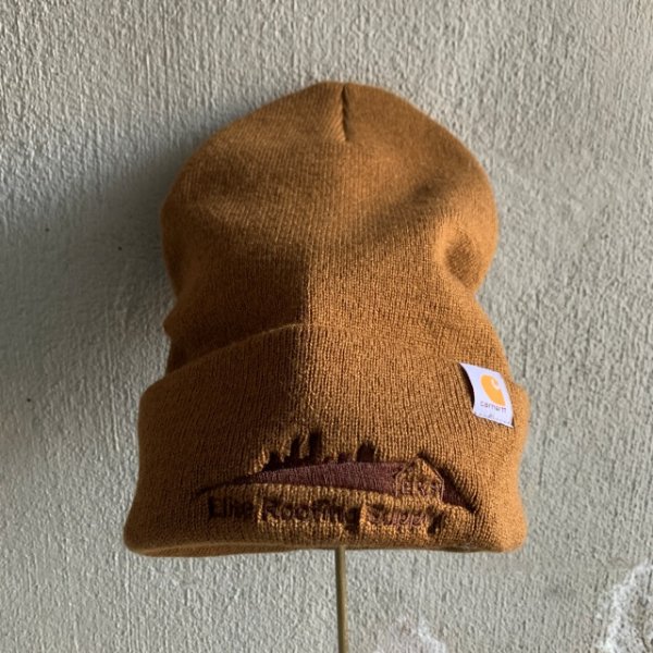 画像5: 【Free】carhartt 刺繍入り アクリル ニット帽 ワッチキャップ ブラウン 茶色■アメリカ古着 帽子 ビーニー カーハート ユニセックス (5)