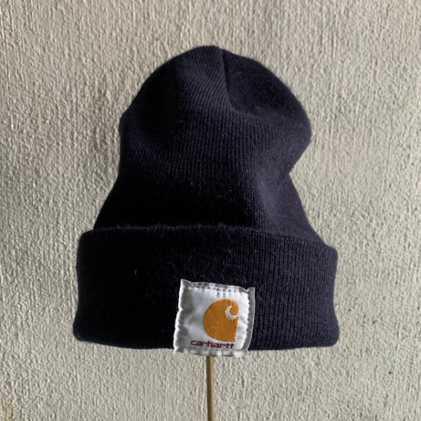 画像5: 【Free】carhartt アクリル ニット帽 ワッチキャップ ブラック 黒■アメリカ古着 帽子 ビーニー カーハート ユニセックス (5)