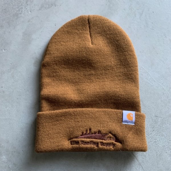 画像1: 【Free】carhartt 刺繍入り アクリル ニット帽 ワッチキャップ ブラウン 茶色■アメリカ古着 帽子 ビーニー カーハート ユニセックス (1)