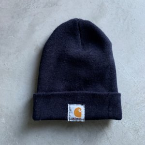 画像: 【Free】carhartt アクリル ニット帽 ワッチキャップ ブラック 黒■アメリカ古着 帽子 ビーニー カーハート ユニセックス