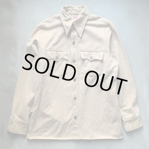 画像: 【M】70s Levi's 長袖シャツジャケット ライトベージュ 無地■ビンテージ アメリカ古着 70s/80s リーバイス アメリカ製 USA製