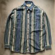 画像1: 【L/XL】Levi's 長袖デニムシャツ マルチストライプ■ビンテージ オールド アメリカ古着 90s/2000s Y2K リーバイス (1)