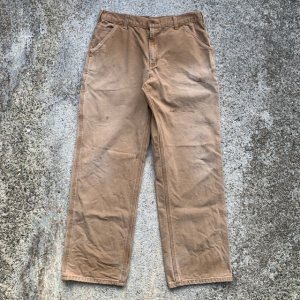 画像: 【W33】carhartt ダック地 ペインターパンツ ブラウン 茶色■アメリカ古着 カーハート ワークパンツ