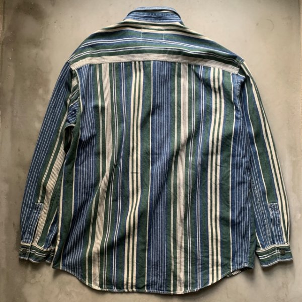 画像2: 【L/XL】Levi's 長袖デニムシャツ マルチストライプ■ビンテージ オールド アメリカ古着 90s/2000s Y2K リーバイス (2)