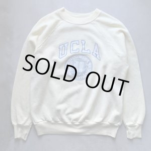 画像: 【M/L】80s USA製 UCLA カレッジプリント スウェット イエロー 薄黄色■ビンテージ オールド アメリカ古着 トレーナー ラグラン