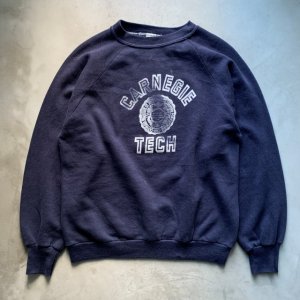 画像: 【S/M】80s USA製 sportswear カレッジプリント スウェット ネイビー 紺■ビンテージ オールド アメリカ古着 トレーナー レディース