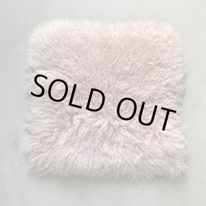 画像: 【38cm×38cm】UNKNOWN ムートンラグ ラベンダー ピンク■ビンテージ アンティーク インテリア チェアマット クッション 羊毛 毛皮 No.1 