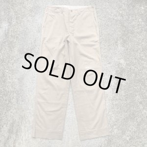 画像: 【W33】40s 米軍 両玉縁 ダブルステッチ チノパンツ■ビンテージ オールド アメリカ古着 コットン ミリタリー ボタンフライ