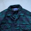 画像3: 【S/M】60s-70s USA製 PENDLETON オープンカラー 長袖ウールシャツ ブラックウォッチ■ビンテージ アメリカ古着 ペンドルトン ボートシャツ (3)