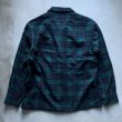 画像2: 【S/M】60s-70s USA製 PENDLETON オープンカラー 長袖ウールシャツ ブラックウォッチ■ビンテージ アメリカ古着 ペンドルトン ボートシャツ (2)