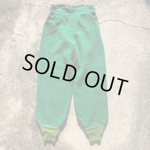 画像: 【W29-W30】30s THE GREAT SIX CO. 裾リブ ウールパンツ グリーン 緑無地■ビンテージ オールド レトロ アメリカ古着 レディース 40s