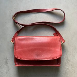 画像: 【20cm×29cm】COACH オールドコーチ レザーバッグ レッド 赤■ビンテージ ショルダーバッグ レディース カバン