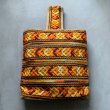 画像4: 【34cm×35cm】70s UNKNOWN 刺繍 トートバッグ オレンジ 総柄■ビンテージ オールド アメリカ古着 ウール×麻 ハンドメイド 手提げ鞄  (4)