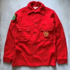 画像: 【XS/S or Ladies】60s BSA ボーイスカウト ワッペン付き ウールシャツジャケット レッド 赤■ビンテージ オールド レトロ アメリカ古着