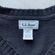 画像3: 【L/XL】カナダ製 LL BEAN Vネック コットンニット セーター ブラック 黒無地■ビンテージ オールド アメリカ古着 エルエルビーン 90s/00s (3)